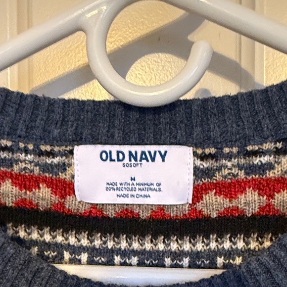 Old Navy Men's Festive Striped Crewneck Sweater - Picture 2 of 3